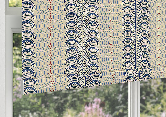 Land & Shore Fintra Stripe (Blackout), Blue Red - Twist&Fit Roller Blind - Image 4